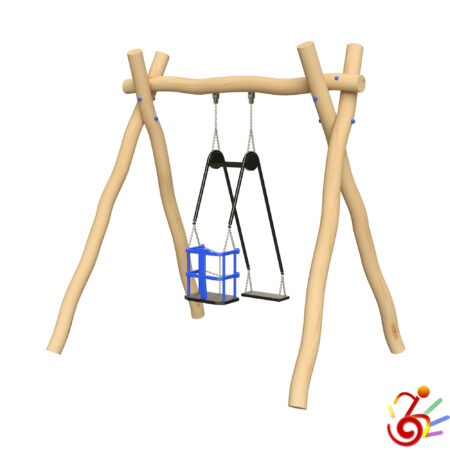 Padre e figlio in robinia n.1 sedile piano + n.1 sedile speciale con catene