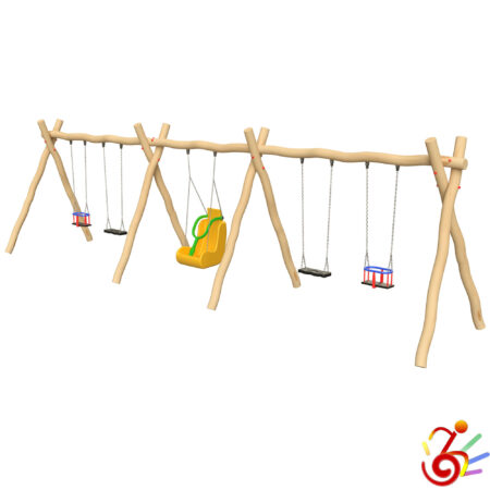 Iole in robinia n.2 sedili piani + n.2 sedili a gabbia + n.1 sedile speciale inclusivo