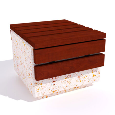 Seduta Estia con sedile prolungato in legno